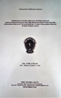 Image of Peningkatan Hasil Belajar Kewirausahaan dengan Menggunakan Metode Bermain Peran pada Materi Pemasaran Kelas XI TP4-B Semester 3 Tahun Pelajaran 2016-2017 di SMK Negeri 3 Batu